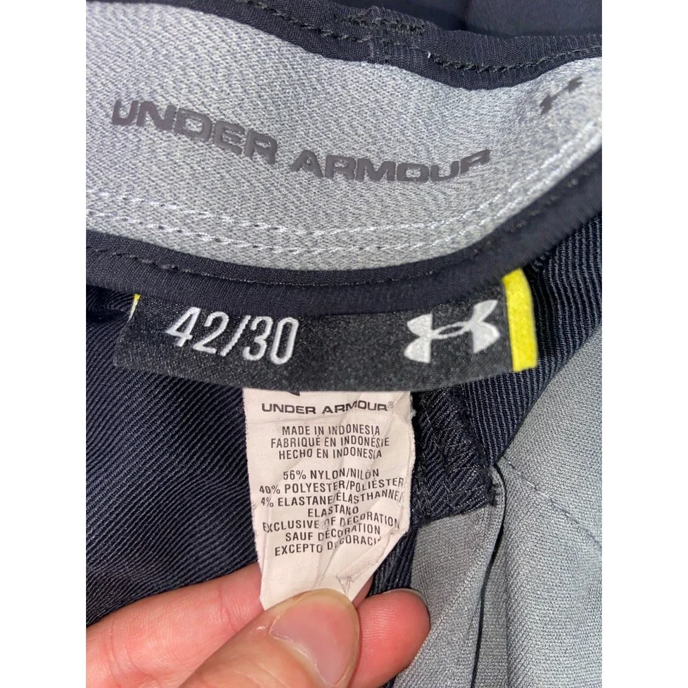Under Armour Men's Match Play Golf Pants Black 42x30 Performance Stretch Slacks
